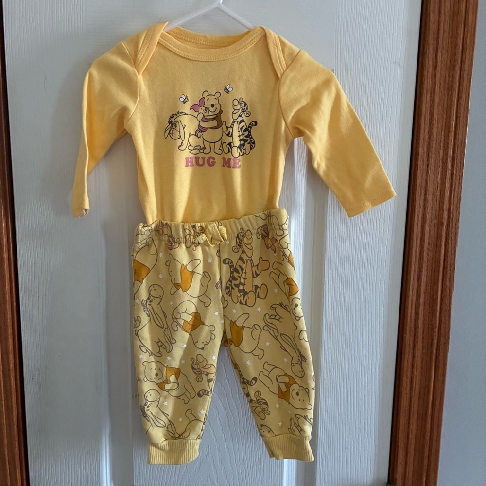 Disney Baby Yellow Winnie the Pooh 2 PieceOutfit- 3-6 Months